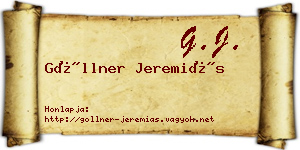 Göllner Jeremiás névjegykártya